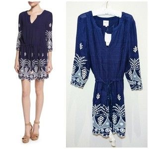 Misa Los Angeles Navy and White Mini Dress